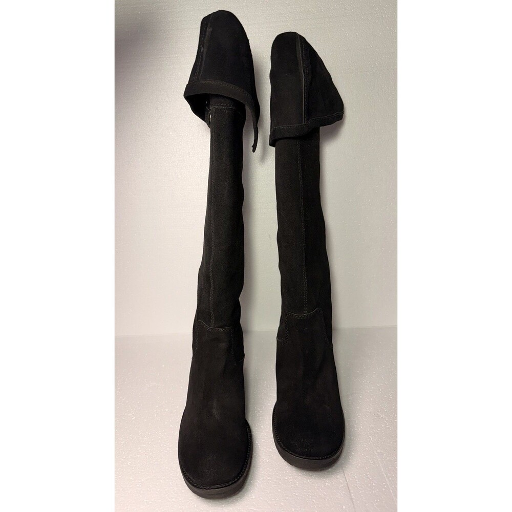 Zodiac USA Aussie Black Suede Over The Knee Boots Buckle Womens Size 8 Stacked